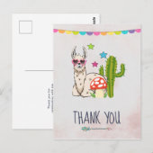 ハート型サングラスをかけたクールなラマ、ありがとうございます ポストカード (正面/裏面)