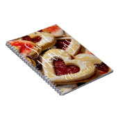 ハート型シュガークッキー甘いNothingsフォトレッド ノートブック (右側)