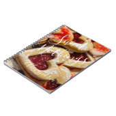 ハート型シュガークッキー甘いNothingsフォトレッド ノートブック (左側)