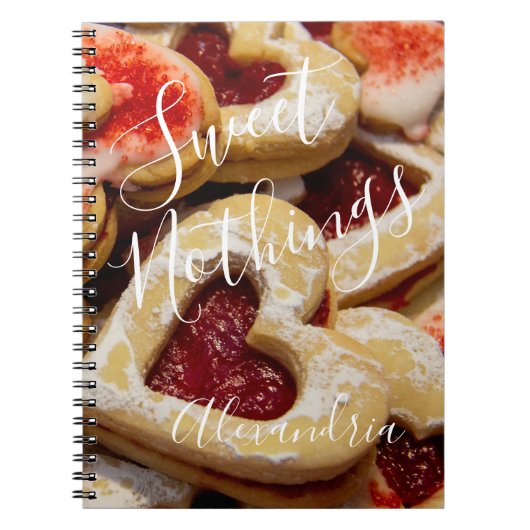 ハート型シュガークッキー甘いNothingsフォトレッド ノートブック (正面)