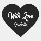 ハート型シールことわざ「愛あり」 ハートシール (正面)