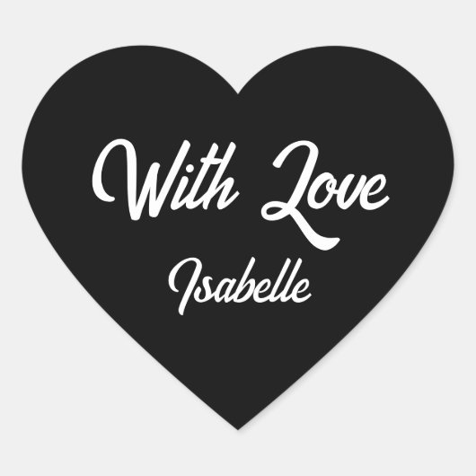 ハート型シールことわざ「愛あり」 ハートシール (正面)