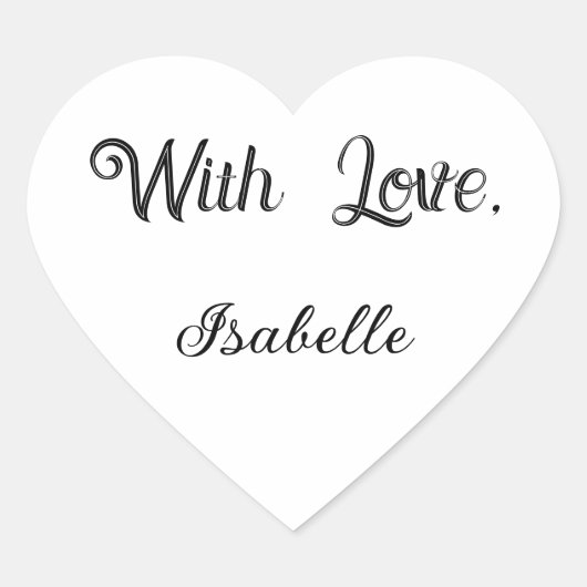 ハート型シールことわざ「愛と」 ハートシール (正面)