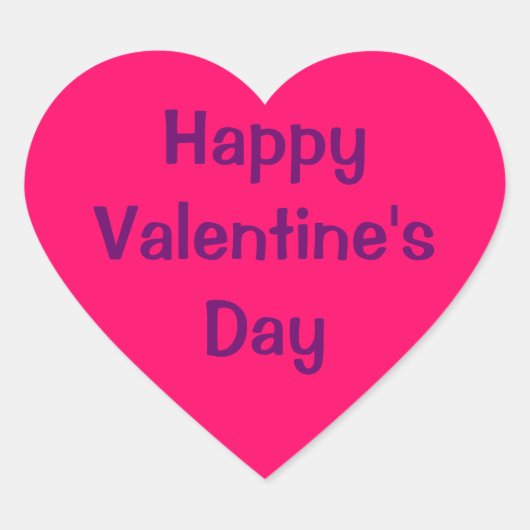 ハート型シール – ハッピーバレンタインデー。 ハートシール (正面)