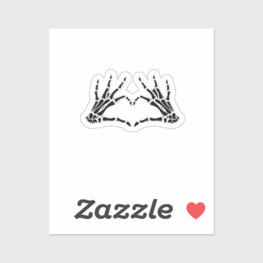 ハート型スケルトンハンドユニーク – スケッチ用アート シール (シート)