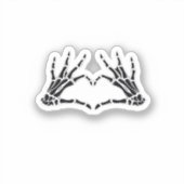 ハート型スケルトンハンドユニーク – スケッチ用アート シール (正面)