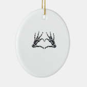 ハート型スケルトンハンドユニーク – スケッチ用アート セラミックオーナメント (右)