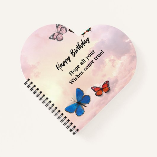 ハート型スパイラルノートブック ノートブック (正面)