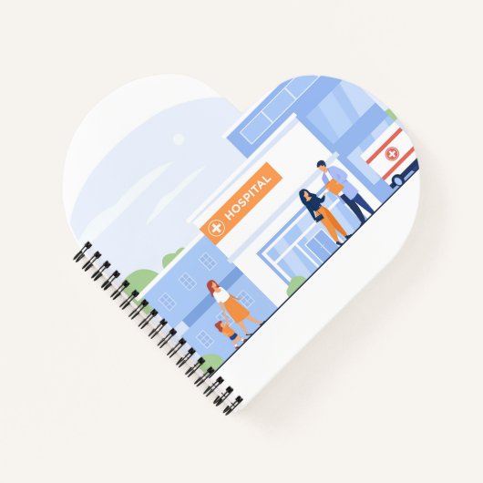 ハート型スパイラルノートブック ノートブック (正面)