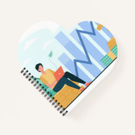 ハート型スパイラルノートブック ノートブック