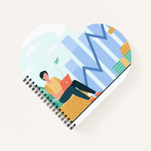 ハート型スパイラルノートブック ノートブック (正面)