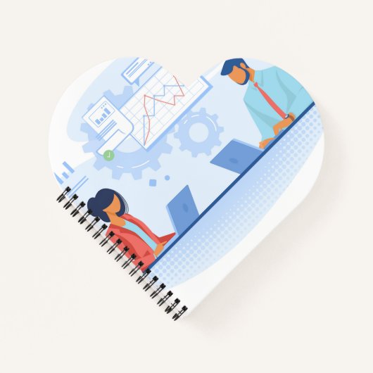 ハート型スパイラルノートブック ノートブック (正面)