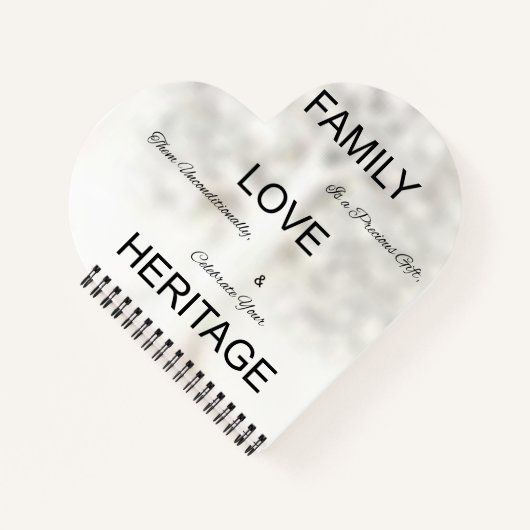 ハート型スパイラルバインドジャーナル ノートブック (正面)