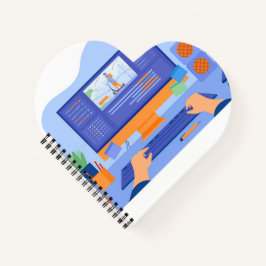 ハート型スパイラルバウンドノートブック ノートブック