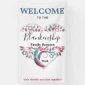 ハート型ツリーファミリー懇親会テンプレートバナー 横断幕 (縦)