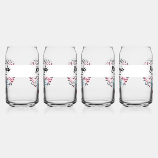 ハート型ツリーファミリー懇親会テンプレート ガラス缶 (右)