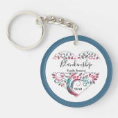 ハート型ツリーファミリー懇親会テンプレート キーホルダー (正面)