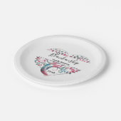 ハート型ツリーファミリー懇親会テンプレート ペーパープレート (アングル)