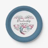 ハート型ツリーファミリー懇親会テンプレート ペーパープレート (正面)