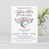 ハート型ツリーファミリー懇親会テンプレート 招待状 (スタンド正面)