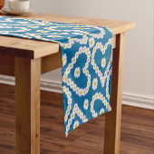 ハート型デイジーチェーンのブルーテーブルランナー ショートテーブルランナー (インサイチュ)