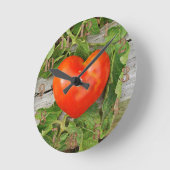 ハート型トマト ラウンド壁時計 (傾斜)