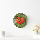 ハート型トマト ラウンド壁時計 (ホーム)