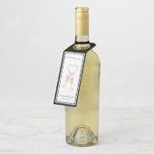 ハート型トースト ブラックボトルハンギングタグ ボトルネックタグ (アングル)