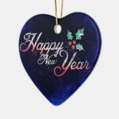 ハート型ニューイヤーオーナメント セラミックオーナメント (左)