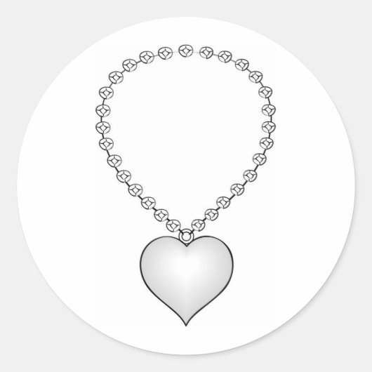ハート型ネックレス ラウンドシール (正面)