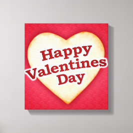 ハート型ハッピーバレンタインデー文字デザイン キャンバスプリント