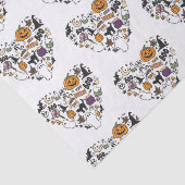 ハート型ハロウィーンパターンホワイトハロウィーン 薄葉紙 (詳細)