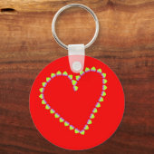 ハート型ハートオン赤 キーホルダー (正面)