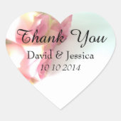 ハート型バラ結婚フラワーの感謝していユーステッカー ハートシール (正面)