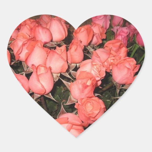 ハート型バラ結婚式用シール ハートシール (正面)