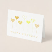 ハート型バルーンハッピーバースデー 箔カード (正面)