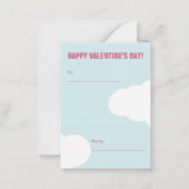 ハート型バルーンバレンタインを持つクマ ノートカード (裏面)