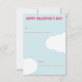 ハート型バルーンバレンタインを持つクマ 招待状 (裏面)