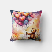 ハート型バルーン付きテディベア クッション (正面)