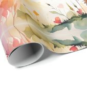 ハート型バルーン付きテディベア ラッピングペーパー (ロールコーナー)