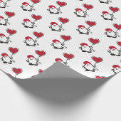 ハート型バルーン付き可愛いバレンタイン格言 ラッピングペーパー (角)