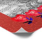 ハート型バルーン愛あなたの写真を追加 ポスター (角)