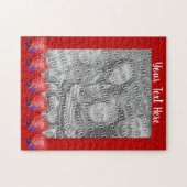 ハート型バルーン愛フォトフレームテンプレート ジグソーパズル (横)