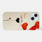 ハート型バルーン iPhone 15ケース (裏面横)