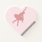 ハート型バレリーナピンクガールズスクール ノートブック (裏面)