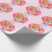 ハート型バレンタインの写真フレーム ラッピングペーパー (角)