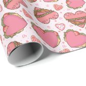 ハート型バーガーレトロバレンタイン ラッピングペーパー (ロールコーナー)