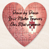 ハート型パズルコースター ペーパーコースター (正面)