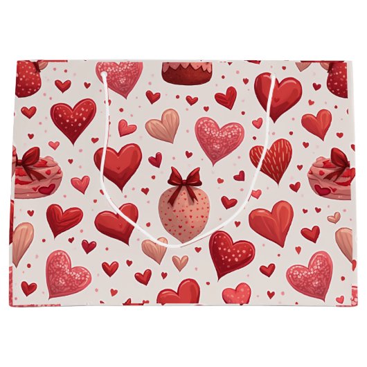 ハート型パターン抱き枕 ラージペーパーバッグ (正面)