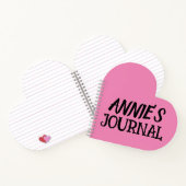 ハート型パーソナライズされたジャーナルピンクの名前 ノートブック (内部)